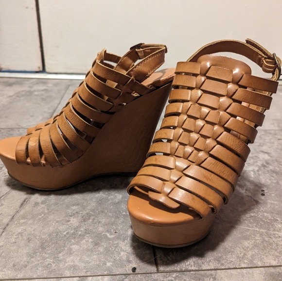 Brown Wedge Sandals - Picture 10 of 12